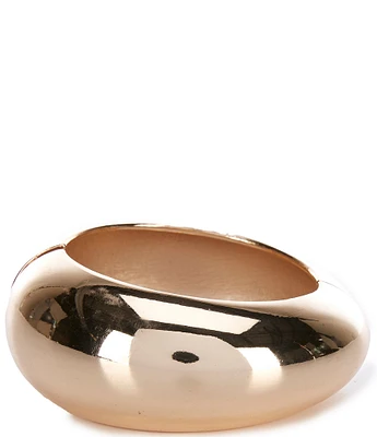 Gemma Layne Wide Polished Metal Sculptural Hinge Bracelet