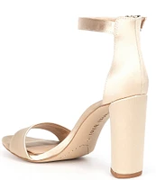 Gianni Bini Joenah Satin Ankle Strap Block Heel Two Piece Dress Sandals