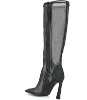 Gianni Bini Adams Clear Mesh Stiletto Tall Boots