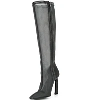 Gianni Bini Adams Clear Mesh Stiletto Tall Boots