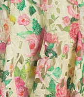 Gianni Bini Alice Floral Eyelet Square Neck A-Line Dress