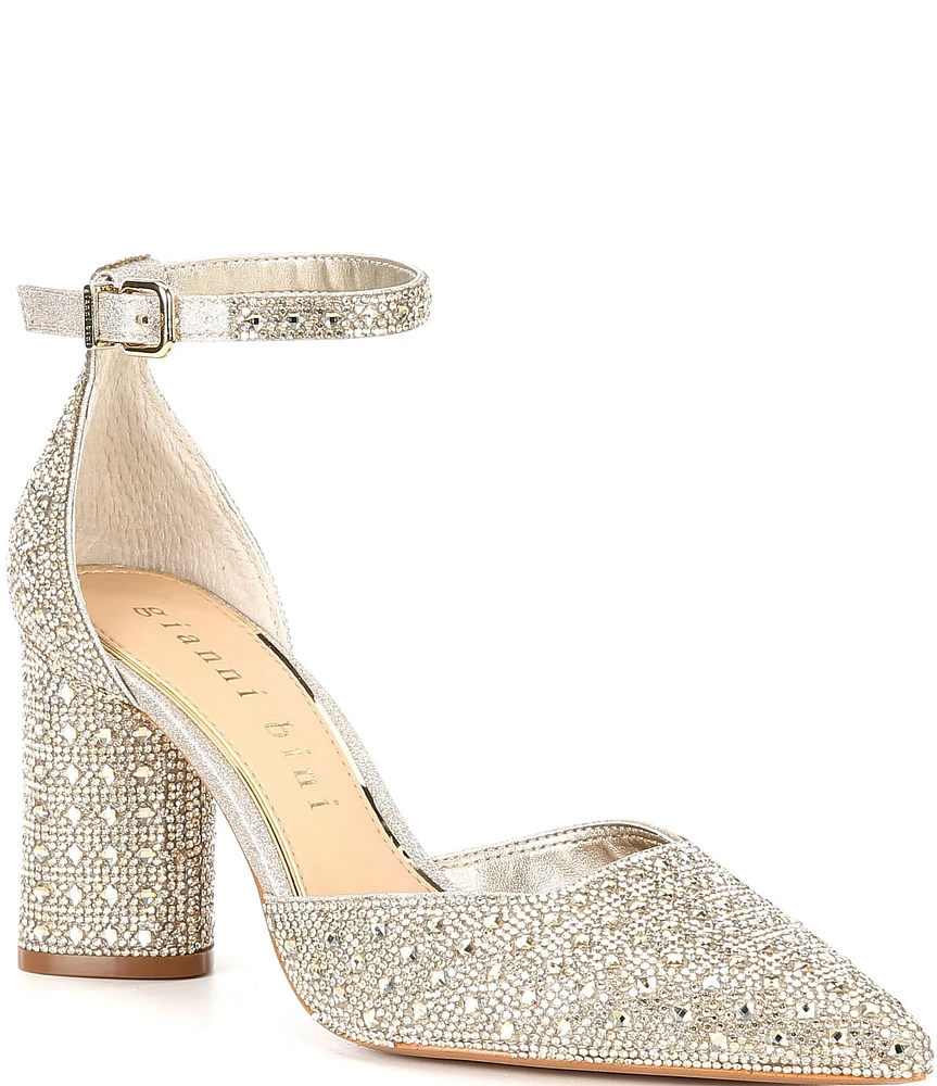 Gianni Bini Alisa Rhinestone Ankle Strap Dress Pumps