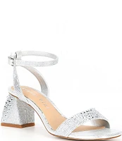 Gianni Bini Alivia Three Rhinestone Embellished Block Heel Dress Sandals