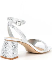 Gianni Bini Alivia Three Rhinestone Embellished Block Heel Dress Sandals