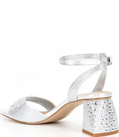 Gianni Bini Alivia Three Rhinestone Embellished Block Heel Dress Sandals