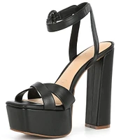 Gianni Bini Alize Leather Ankle Strap Platform Sandals