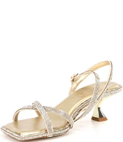 Gianni Bini Alyx Rhinestone Strappy Kitten Heel Dress Sandals