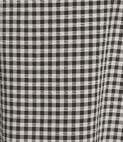 Gianni Bini Amelia Gingham Square Neck Sleeveless Tie Back Midi A-Line Dress