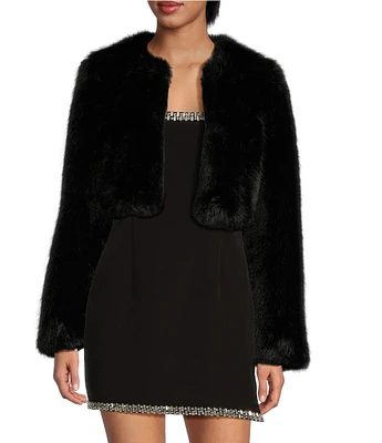 Gianni Bini Aria Faux Fur Long Sleeve Jacket