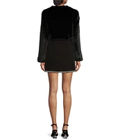 Gianni Bini Aria Faux Fur Long Sleeve Jacket