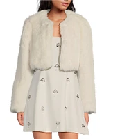 Gianni Bini Aria Faux Fur Long Sleeve Jacket