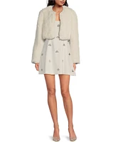 Gianni Bini Aria Faux Fur Long Sleeve Jacket