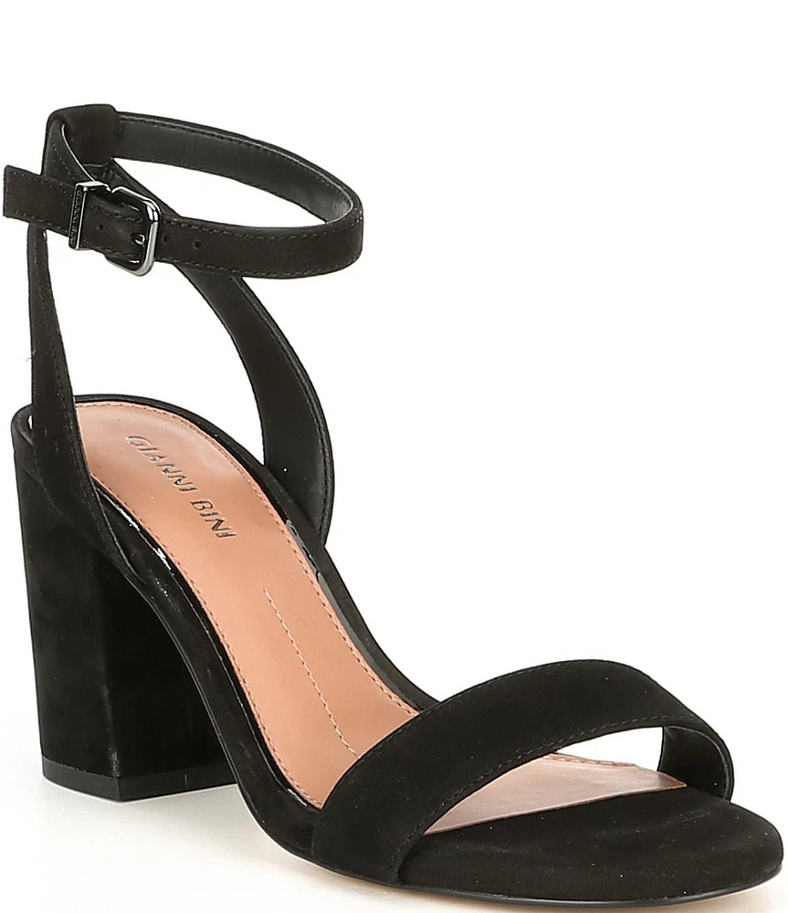 Gianni Bini Arleena Suede Ankle Strap Block Heel Sandals