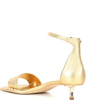 Gianni Bini Asher Metallic Leather Metal Kitten Heel Sandals