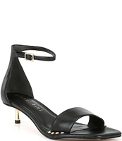 Gianni Bini Asherr Leather Metal Kitten Heel Sandals