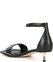 Gianni Bini Asherr Leather Metal Kitten Heel Sandals