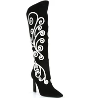 Gianni Bini Audrina Suede Soutache Braided Tall Boots