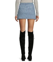 Gianni Bini Ava Rhinestone Mini Denim Skirt