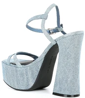 Gianni Bini Babel Denim Strappy Platform Dress Sandals