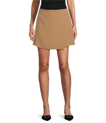 Gianni Bini Belle Stretch Suiting Coordinating Mini Faux Wrap Skirt