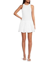 Gianni Bini Beth Crew Neck Sleeveless Bubble Hem Mini Dress