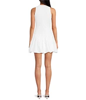 Gianni Bini Beth Crew Neck Sleeveless Bubble Hem Mini Dress