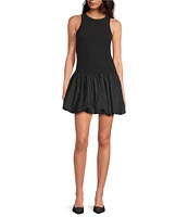 Gianni Bini Beth Crew Neck Sleeveless Bubble Hem Mini Dress