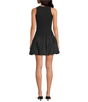 Gianni Bini Beth Crew Neck Sleeveless Bubble Hem Mini Dress
