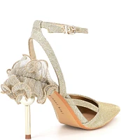 Gianni Bini Bradley Metallic Ruffle Ankle Strap Pumps