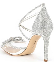 Gianni Bini Bridal Collection Ezlynn Rhinestone Embellished Bow Vinyl Toe Pumps