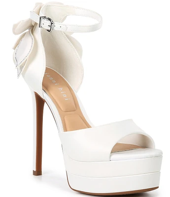 Gianni Bini Bridal Collection Karmello Flower Ankle Strap Platform Dress Sandals