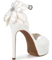 Gianni Bini Bridal Collection Karmello Flower Ankle Strap Platform Dress Sandals