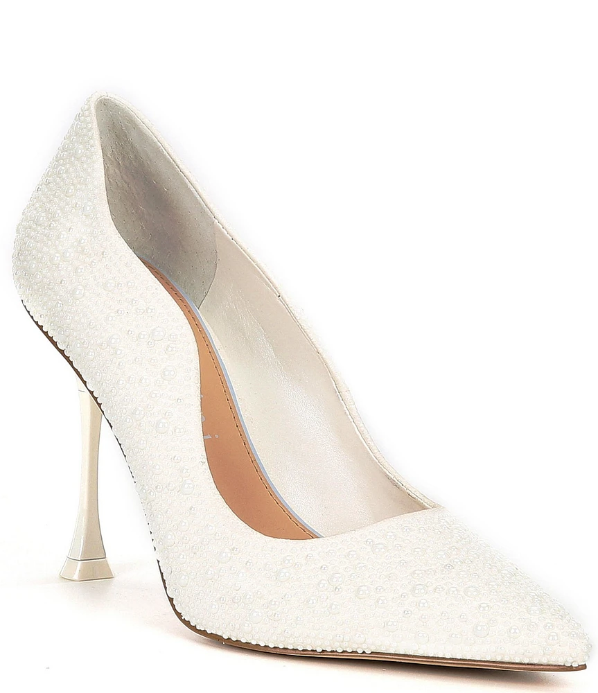 Gianni Bini Bridal Collection TheaThree Pearl Scalloped Pointed Toe Pumps