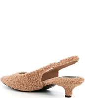 Gianni Bini Britnie Faux Shearling Kitten Heel Slingback Pumps