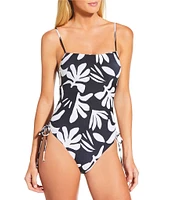 Gianni Bini Cardiff Rock Ruched Tie Side One Piece Swimsuit