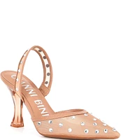 Gianni Bini Casidee Jewel Embellished Mesh Halter Back Pumps