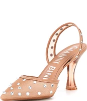 Gianni Bini Casidee Jewel Embellished Mesh Halter Back Pumps