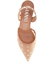 Gianni Bini Casidee Jewel Embellished Mesh Halter Back Pumps