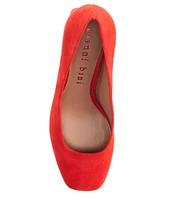 Gianni Bini Catallo Suede Square Toe Low Block Heel Pumps