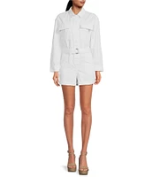 Gianni Bini Charlie Denim Button Down Long Sleeve Romper