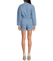 Gianni Bini Charlie Denim Button Down Long Sleeve Romper