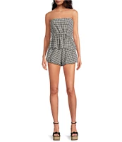 Gianni Bini Chelsea Gingham Strapless Bubble Hem Coordinating Blouse
