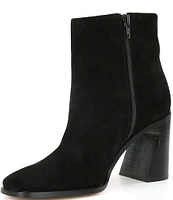 Gianni Bini Clayton Suede Square Toe Block Heel Booties