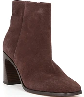 Gianni Bini Clayton Suede Square Toe Block Heel Booties