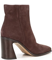 Gianni Bini Clayton Suede Square Toe Block Heel Booties