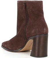 Gianni Bini Clayton Suede Square Toe Block Heel Booties