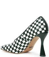 Gianni Bini Colton Checkered Exaggerated Square Toe Pumps