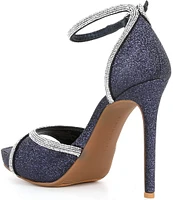 Gianni Bini Constanz Glitter Rhinestone Platform Dress Sandals