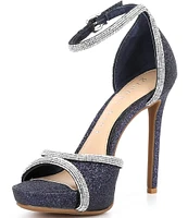 Gianni Bini Constanz Glitter Rhinestone Platform Dress Sandals