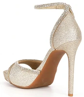 Gianni Bini Constanz Glitter Rhinestone Platform Dress Sandals